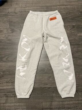 Heron Preston HP brush Cotton Light Gray Sweatpants joggers